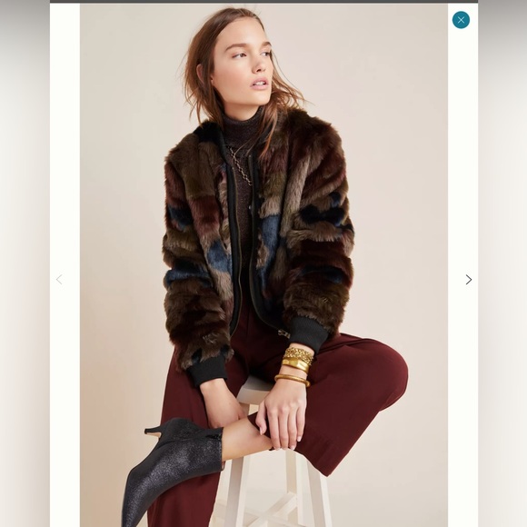 Marrakech Faux Fur Bomber Jacket, size Small - Picture 1 of 10
